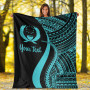 Pohnpei Custom Personalised Premium Blanket - Turquoise Polynesian Tentacle Tribal Pattern 6