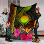 Marshall Islands Polynesian Premium Blanket -  Hibiscus and Banana Leaves 6