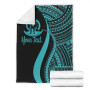 Vanuatu Custom Personalised Premium Blanket - Turquoise Polynesian Tentacle Tribal Pattern 7