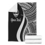 Guam Custom Personalised Premium Blanket - White Polynesian Tentacle Tribal Pattern 7