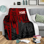 Samoa Personalised Premium Blanket - Samoa Seal With Polynesian Pattern In Heartbeat Style (Red) 3