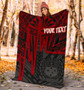 Samoa Personalised Premium Blanket - Samoa Seal With Polynesian Pattern In Heartbeat Style (Red) 4