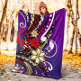 Yap State Premium Blanket - Tribal Flower With Special Turtles Purple Color 4