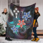 Kosrae State Premium Blanket - Plumeria Flowers Style 4