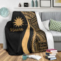 Nauru Premium Blanket - Gold Polynesian Tentacle Tribal Pattern 4