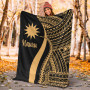 Nauru Premium Blanket - Gold Polynesian Tentacle Tribal Pattern 5