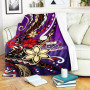 Samoa Premium Blanket - Tribal Flower With Special Turtles Purple Color 1