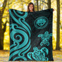 Federated States of Micronesia Premium Blanket - Turquoise Tentacle Turtle 2