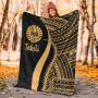 Tahiti Premium Blanket - Gold Polynesian Tentacle Tribal Pattern 5