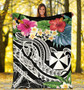 Wallis and Futuna Polynesian Premium Blanket - Summer Plumeria (Black) 5