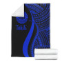 Tahiti Premium Blanket - Blue Polynesian Tentacle Tribal Pattern 7