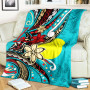 Palau Premium Blanket - Tribal Flower With Special Turtles Blue Color 2