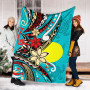 Palau Premium Blanket - Tribal Flower With Special Turtles Blue Color 6