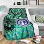 Northern Mariana Islands Premium Blanket - Vintage Floral Pattern Green Color 3