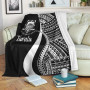 Vanuatu Premium Blanket - White Polynesian Tentacle Tribal Pattern 2