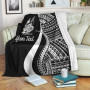 New Caledonia Custom Personalised Premium Blanket - White Polynesian Tentacle Tribal Pattern Crest 2