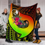 Yap Premium Blanket - Polynesian Hook And Hibiscus (Raggae) 6