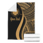 Northern Mariana Islands Custom Personalised Premium Blanket - Gold Polynesian Tentacle Tribal Pattern 7