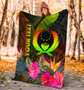 Pohnpei Polynesian Personalised Premium Blanket -  Hibiscus and Banana Leaves 4