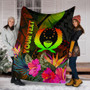 Pohnpei Polynesian Personalised Premium Blanket -  Hibiscus and Banana Leaves 6