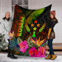 Kosrae Polynesian Premium Blanket-  Hibiscus and Banana Leaves 6