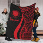 Northern Mariana Islands Custom Personalised Premium Blanket - Red Polynesian Tentacle Tribal Pattern 1