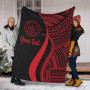 Palau Custom Personalised Premium Blanket - Red Polynesian Tentacle Tribal Pattern Crest 1