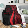 Palau Custom Personalised Premium Blanket - Red Polynesian Tentacle Tribal Pattern Crest 3