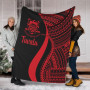 Tuvalu Premium Blanket - Red Polynesian Tentacle Tribal Pattern 1