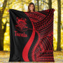 Tuvalu Premium Blanket - Red Polynesian Tentacle Tribal Pattern 6