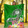 Kosrae Premium Blanket - Turtle Plumeria (Green) 6