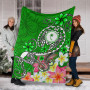 Kosrae Premium Blanket - Turtle Plumeria (Green) 7