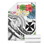 Wallis and Futuna Polynesian Premium Blanket - Summer Plumeria (White) 7