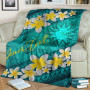 Nauru Polynesian Custom Personalised Blanket - Plumeria With Blue Ocean 3