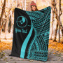 Yap Custom Personalised Premium Blanket - Turquoise Polynesian Tentacle Tribal Pattern 5