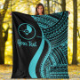 Yap Custom Personalised Premium Blanket - Turquoise Polynesian Tentacle Tribal Pattern 6