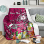 Kosrae Custom Personalised Premium Blanket - Turtle Plumeria (Pink) 7