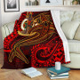 Vanuatu Polynesian Premium Blanket  - Red Shark Polynesian Tattoo 1