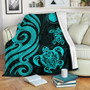 Northern Mariana Premium Blanket - Tentacle Turtle Turquoise  1