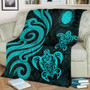 Northern Mariana Premium Blanket - Tentacle Turtle Turquoise  2