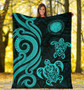 Northern Mariana Premium Blanket - Tentacle Turtle Turquoise  5