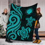 Northern Mariana Premium Blanket - Tentacle Turtle Turquoise  6