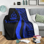 Vanuatu Premium Blanket - Blue Polynesian Tentacle Tribal Pattern 3