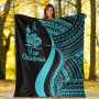 New Caledonia Premium Blanket - Turquoise Polynesian Tentacle Tribal Pattern Crest 6