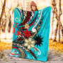 Nauru Premium Blanket - Tribal Flower With Special Turtles Blue Color 4