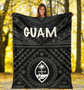 Guam Premium Blanket - Guam Seal With Polynesian Tattoo Style (Black) 5