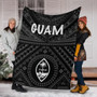 Guam Premium Blanket - Guam Seal With Polynesian Tattoo Style (Black) 6