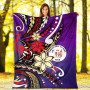 Niue Premium Blanket - Tribal Flower With Special Turtles Purple Color 5