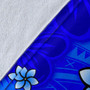 Tonga Premium Blanket - Turtle Plumeria (Blue) 8