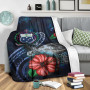 Samoa Polynesian Premium Blanket - Blue Turtle Hibiscus 3